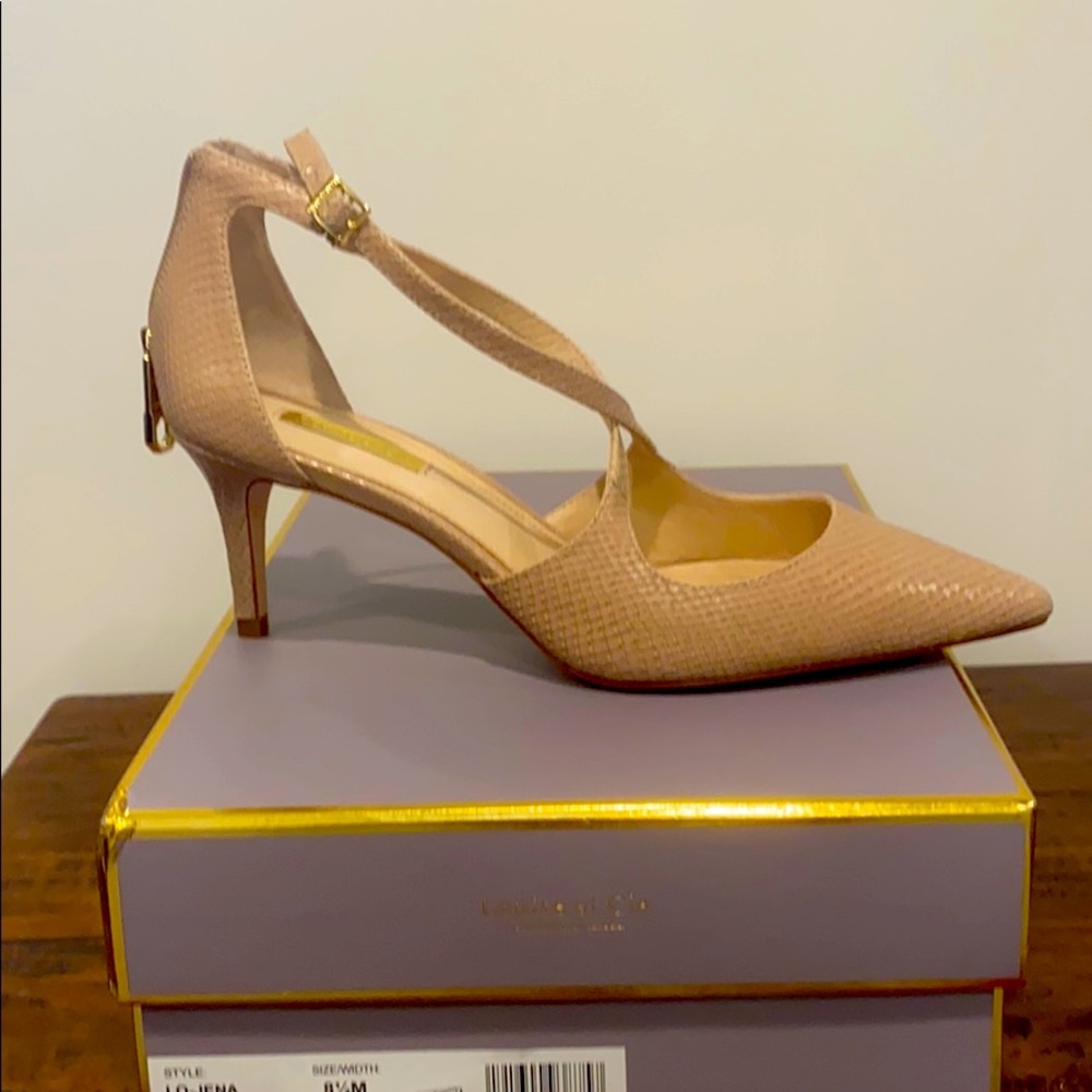 Lo-Jena heels tan snake Brand new